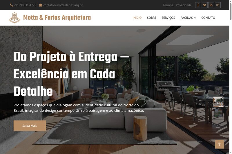 Site para escritório de arquitetura em Belém do Pará